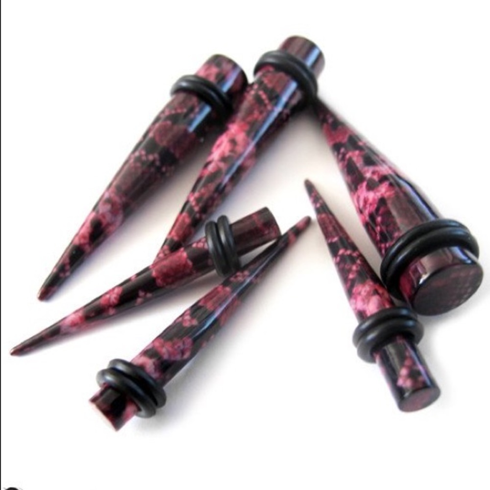 1/2”,0,2,6 BOGO Acrylic Purple Snakeskin Tapers